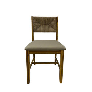 Modern Simple Solid <b>Wood</b> Woven Seagrass Dining <b>Chair</b> Stable Home Furniture for <b>Kitchen</b> Hotel Restaurant Living Room Apartment - Product Image 1