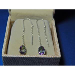 Pendientes colgantes de cuarzo místico Natural de Plata de Ley 925, pendientes de gota delicados, joyería elegante y de moda - Product Image 3