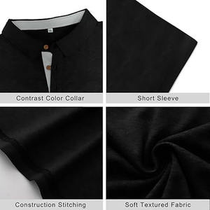 Polo para hombre y niño, 100% poliéster, tejido de secado rápido y logotipo personalizado, diseño negro sólido, venta al por mayor de Dress Sports - Product Image 6