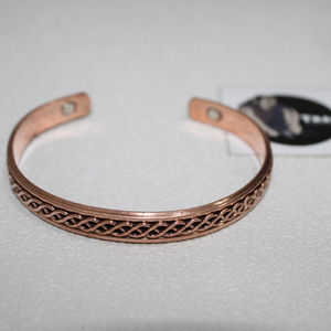 Bracelet de manchette en cuivre pur motif antique boutons de manchette pour hommes gravés hommes anneaux manchette de tensiomètre tissé de Tradnary - Product Image 1