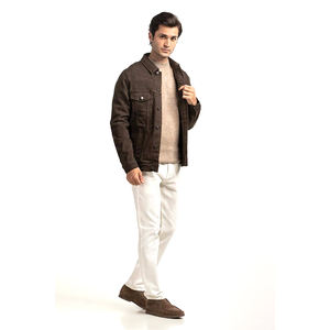 Veste en jean pour homme de style nouveau, grande taille, style décontracté, respirante, mode, denim uni, couleur marron, veste en jean personnalisée pour garçons - Product Image 5