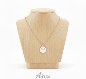 Collier avec pendentif délicat en argent sterling 925 de haute qualité, signe du zodiaque géométrique, plaqué or rose, luxe, fin, sur mesure - Product Image 4