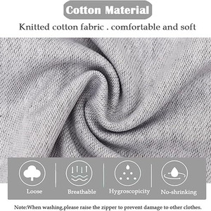 Robes de patient pour soins hospitaliers, unisexe, en tissu jersey, pour patients alités, fermeture éclair latérale, détachable, matière en coton doux - Product Image 4