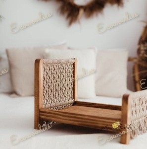Accesorios de Fotografía para Recién Nacidos, Cama de Madera y Cuna para Muñecas, Diseño Rústico Ecológico para Sesiones de Fotos en Interiores y Exteriores - Product Image 6