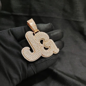 14KT จี้เพชรโมอิสสีทองขาวคุณภาพสูงประดับแร็ปเปอร์ฮิปฮอปสำหรับปาร์ตี้ - Product Image 4