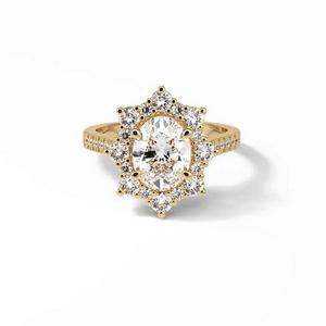 Anillo de moissanita de alta calidad Anillo de bodas personalizado de plata esterlina Anillos de moissanita certificados de corte ovalado - Product Image 1