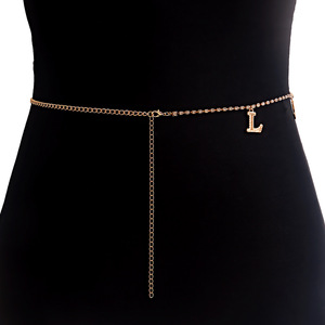 Hot LOVE Letters Sparkle Diamond Crystal Sexy Vintage Unisex Body <b>Chain</b> Gold Plated - Product Image 3