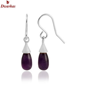 Pendientes colgantes de gota de amatista de Plata de Ley 925 hechos a mano para mujer, piedras preciosas naturales clásicas, regalos de boda/fiesta - Product Image 1