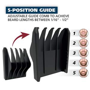 Recortadora de Barba Ajustable con Cuchilla de Acero Inoxidable, con Cable/USB/Batería, IPX7, USB/Lavable/Impermeable, para Uso Doméstico y en Hoteles - Product Image 6