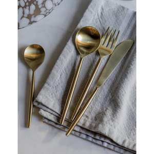 Modern <b>Stainless</b> <b>Steel</b> Cutlery Set Simple Elegant Utensils For Minimalist Dining <b>Tables</b> - Product Image 2