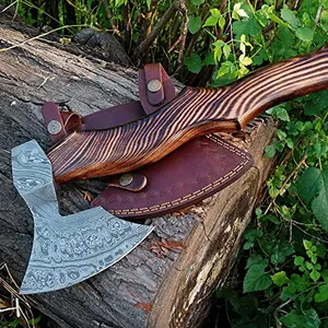 Labonita felpton | feito à mão damasco tomahawk ash machado de madeira 20 polegadas-machado de damasco-machado-bushcove