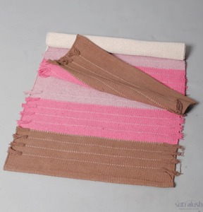 Tapete de Ejercicio Tejido Sutralush, Rectangular, Rosa y Marrón a Rayas, Estilo Contemporáneo, para Uso en Casa, Tapete de Yoga - Product Image 4