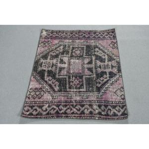 3,1x2,4 ft Turkish Vintage <b>Rug</b>, Small <b>Rug</b>, Purple <b>Black</b> Bordered Wool <b>Rug</b> - Product Image 2