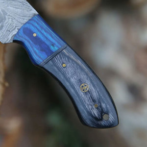 Cuchillo de caza de acero de Damasco personalizable de la mejor tendencia Soporte OEM Hoja fija con Funda de cuero - Product Image 4