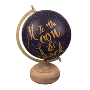 Globo metálico de inspiración mundial con acabado de bronce envejecido y detalles artesanales para un estudio elegante o una decoración de Mesa Ejecutiva - Product Image 2