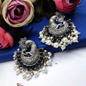 <b>Silver</b> Replica <b>Earring</b> Light Weight <b>Earring</b> Peacock Design <b>Earring</b> Girls Wear Casual Party Wear and Gifted - Product Image 2