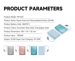 Batería Externa de Alta Calidad de 20000 mAh con Cable, Gran Capacidad, Impermeable, Portátil, para Teléfonos <span class=keywords><strong>Xiaomi</strong></span> y HUAWEI - Product Image 6