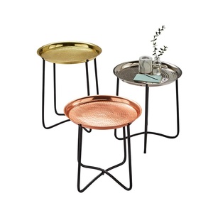 Mesa superior de mármol de diseño moderno, acabado chapado en oro, mesa central de sofá, mesa de Metal rústica Vintage de diseño personalizado para restaurante - Product Image 3