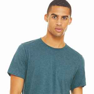 T-shirt à manches courtes de style sportif pour homme 100% coton tricoté col rond extensible coupe ajustée Spandex-coton style sportif - Product Image 3