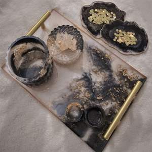 Plato de resina hecho a mano diseño moderno vibrante personalizable 100 Uds para fiestas de entretenimiento con estilo celebraciones en casa - Product Image 4