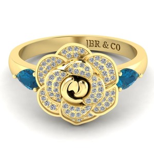 Bague de fiançailles de style cendrillon en argent 925 plaqué or avec diamant rond en édition limitée pour femmes bijoux fins au meilleur prix - Product Image 4