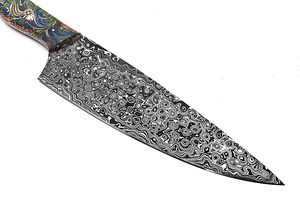 Cuchillo de Chef Damasco de acero, cuchillo de cocina afilado forjado, mango de madera hecho a mano, agarre cómodo, Apto para lavavajillas - Product Image 5