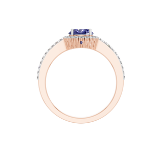 Elegante anillo de compromiso de Plata de Ley 925 para mujer, Halo de moissanita Original, zafiro sintético, joyería personalizada, Diamante de corte ovalado - Product Image 4