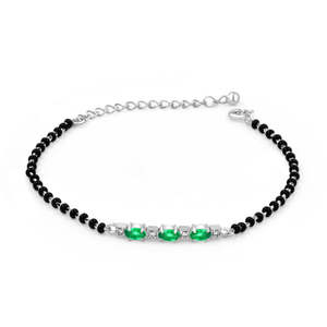 NOVAMART Fine Zarkan Linear Silver <b>Bracelet</b> Green Checkered Pattern Geometric Number Shape Gold Plating Diamond Encrusted <b>Copper</b> - Product Image 3
