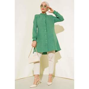 Tunique détaillée à volants Vert - Product Image 2