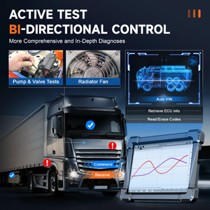 Ancel X7 HD 전체 시스템 12v 24v 헤비 듀티 트럭 진단 도구 엔진 분석기 Epb 복근 오일 재설정 Sas Dpf Regen Tpms Ecu Obd2 - Product Image 2