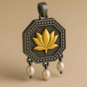 Pendientes de tuerca finos de Plata de Ley 925 creativos hechos a mano, diseño Floral, colgante de dos tonos, ajuste de bisel geométrico para Vintage - Product Image 4