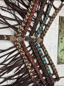 Juego de tachuelas de cuero y cocodrilo acolchado de lujo con Riendas de cabeza y cuello de pecho HOOF N TACK para caballos de competición Ranch Trail - Product Image 6