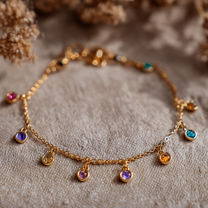 สร้อยข้อมือเพทายสีรุ้งหลากสีเครื่องประดับทองเหลืองตามสั่งผู้ผลิต OEM ODM - Product Image 4