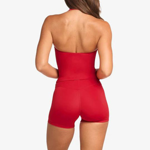 Custom Logo Halter Crop Top High Waist Sexy <b>Casual</b> Yoga <b>Jumpsuit</b> <b>for</b> <b>Women</b> - Product Image 5