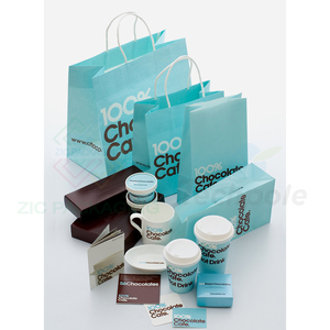 Venta al por mayor bolsa de papel Kraft blanco aceptar impresión personalizada comida rápida para llevar bolsa con asa retorcida café bolsa de transporte - Product Image 1