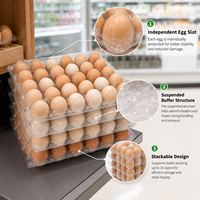Boîte de 30 plateaux à œufs en PET transparent de qualité alimentaire, haute clarté, avec couvercle et fond séparés, pour l'agriculture, les fermes avicoles, les grossistes, personnalisable