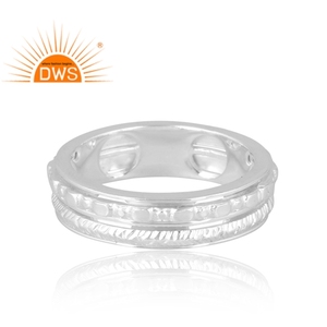 Nuevo diseño de patrón Anillo de banda de plata esterlina Diseño personalizado Joyería para mujer Regalo para ella. - Product Image 4