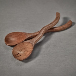 Eco-Friendly Wooden Serving Spoons <b>Set</b> of 2-Dishwasher & <b>Microwave</b> Safe for Daily Use - Product Image 1