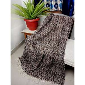 Manta de tiro de algodón 100% con estampado de bloque de mano de 45 "x 70" ecológica de lujo para decoración del hogar sala de estar-tradicional para todas las estaciones - Product Image 3