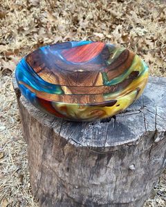 COFFEE LINKED DECOR HANDMADE NATURAL WOODEN AND RESIN SALAD <b>BOWL</b> Good Quality for Home and Restaurant Use for Parties - Product Image 6