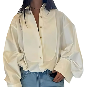 Camisas de algodón Premium de moda para mujer, bordado hecho a mano, mangas largas supercómodas para fiestas informales, novedad - Product Image 2