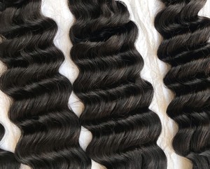 Venta al por mayor 100% de la cutícula DE LA Virgen alineados de alta calidad suelta de onda profunda de Malasia paquetes de cabello humano de cierre de la trama cruda sin procesar - Product Image 6