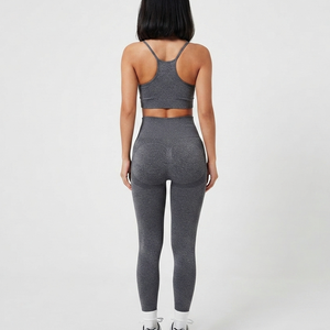 Pantalon de sport OEM pour femme, taille haute, effet push-up, sans couture, contrôle du ventre, en Spandex/Nylon, couleur unie - Product Image 2