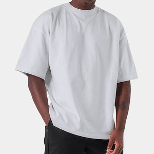 Customize Premium Plain <b>White</b> Streetwear Heavyweight High Quality 100%Cotton Screen Print Drop Shoulder Oversize-<b>T</b> <b>Shirt</b> Selling - Product Image 1