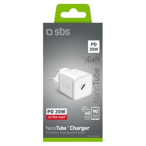 Chargeur USB Type-C NANOTUBE 20W GaN Power Delivery Blanc TETRGAN1C20W - Product Image 2