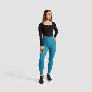 Leggings Vigor Flex sans couture en vert, fabriqués en tissu tricoté confortable - Product Image 4