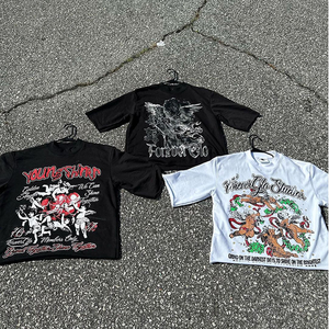 T-shirt à manches courtes surdimensionné vintage délavé à l'acide, 180 grammes, 100% coton lourd, logo imprimé, coupe décontractée, décontracté - Product Image 6