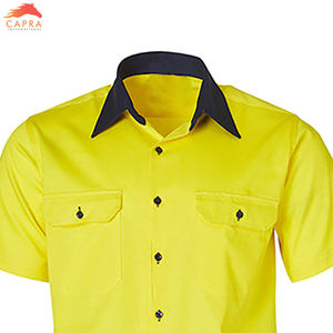 T-shirt de sécurité en polyester haute visibilité Tissu tricoté en satin de qualité Polos d'avertissement de sécurité réfléchissants respirants en coton - Product Image 4