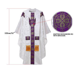 Robes d'église formelles avec col haut et manches longues fluides Robes d'église avec logo personnalisé avec plusieurs options de taille - Product Image 2