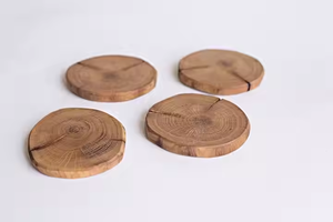 ที่รองแก้ววอลนัททำด้วยมือถาดรองแก้วทำจากไม้ - Product Image 2